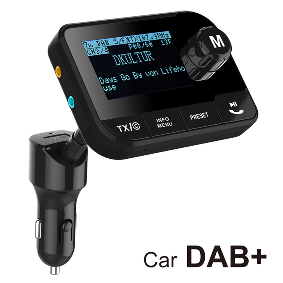 DAB-106 In Car DAB Adapter + Bluetooth Handsfree + FM Transmitter-Haike ...