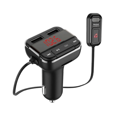 HK305 Wireless FM Transmitter with 3.4A USB Charging and Exernal Mic